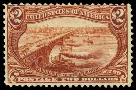 Prices of US Stamp Scott 293 - 1898 US$2.00 Trans Mississippi Exposition. Daniel Kelleher Auctions, May 2014, Sale 652, Lot 451