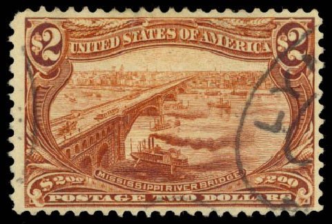 Price of US Stamps Scott Catalog # 293 - US$2.00 1898 Trans Mississippi Exposition. Daniel Kelleher Auctions, Dec 2014, Sale 661, Lot 261