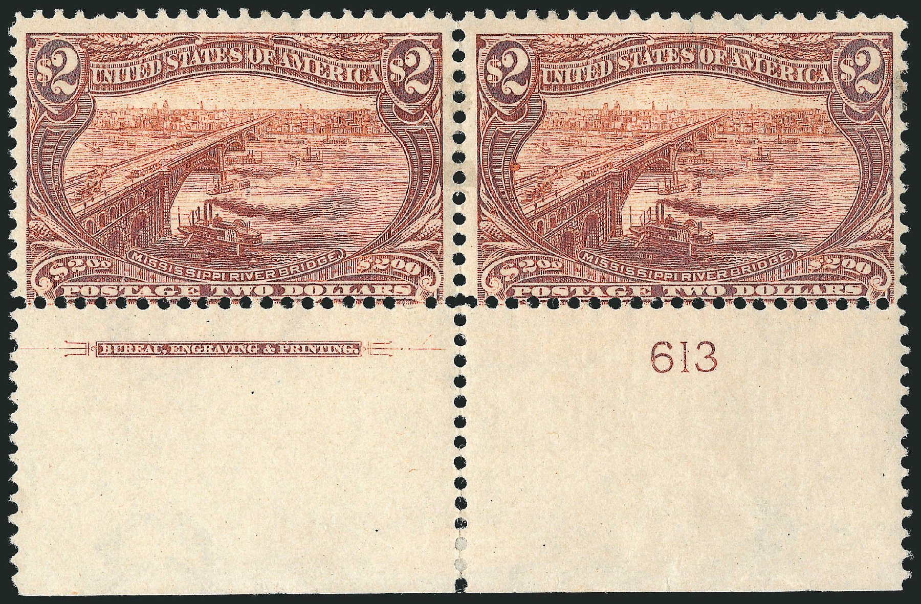 Prices of US Stamps Scott Catalogue #293 - US$2.00 1898 Trans Mississippi Exposition. Robert Siegel Auction Galleries, Oct 2014, Sale 1082, Lot 431
