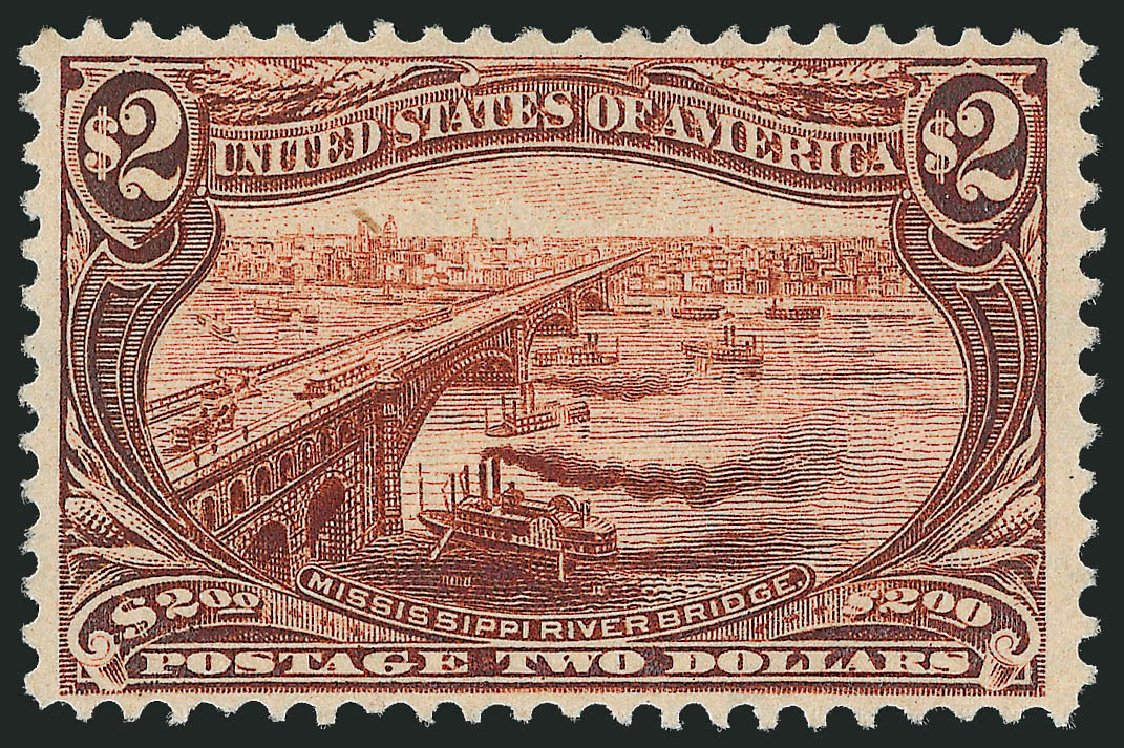 US Stamp Values Scott # 293 - US$2.00 1898 Trans Mississippi Exposition. Robert Siegel Auction Galleries, Oct 2010, Sale 997, Lot 5821
