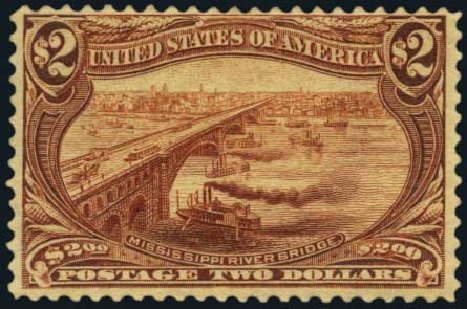 US Stamps Value Scott Cat. # 293 - US$2.00 1898 Trans Mississippi Exposition. Harmer-Schau Auction Galleries, Oct 2011, Sale 91, Lot 254