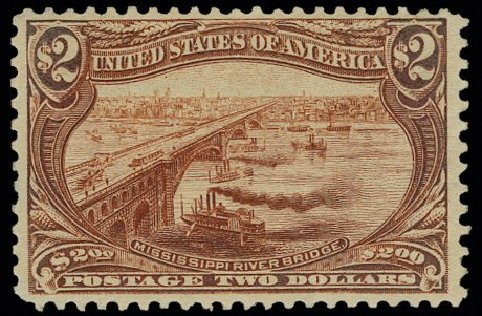 US Stamp Value Scott 293 - 1898 US$2.00 Trans Mississippi Exposition. H.R. Harmer, May 2014, Sale 3005, Lot 1224