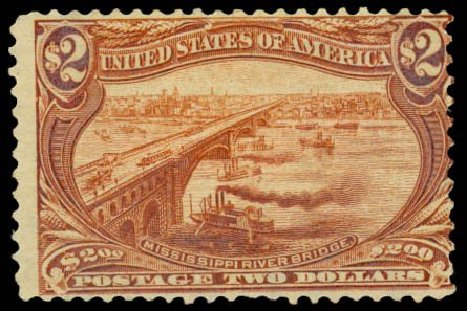 US Stamps Price Scott #293: 1898 US$2.00 Trans Mississippi Exposition. Daniel Kelleher Auctions, Dec 2013, Sale 640, Lot 264