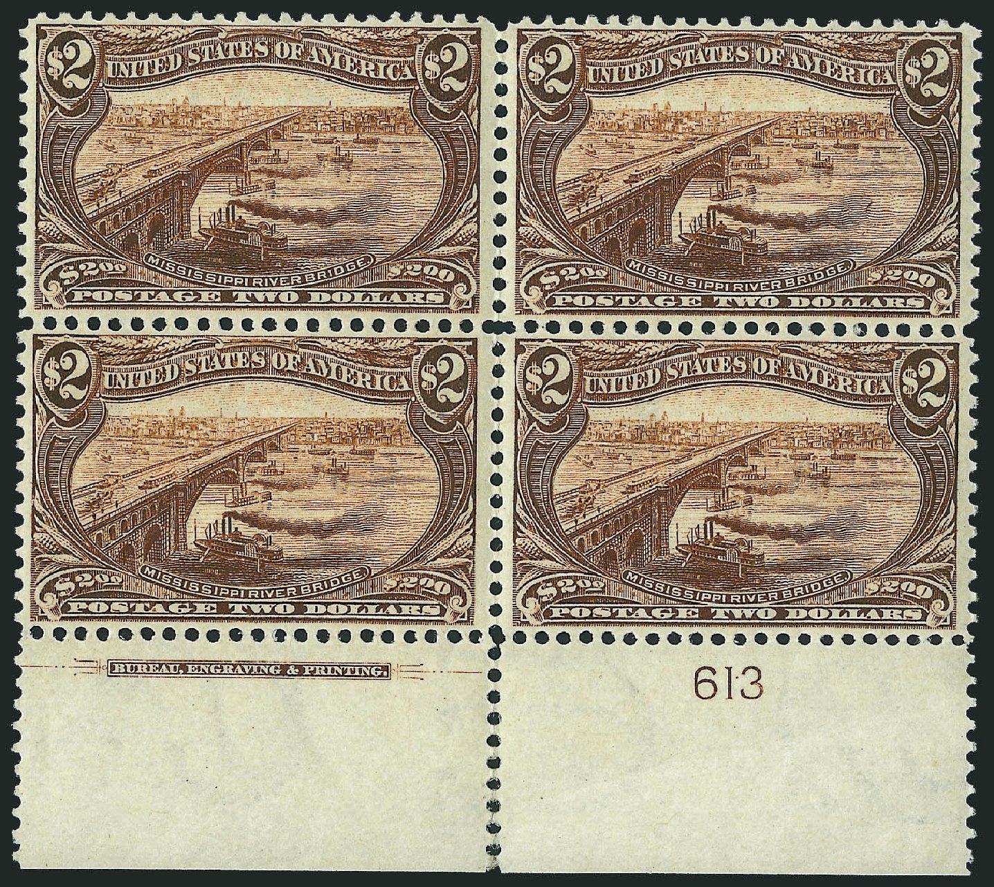 Price of US Stamp Scott Catalog 293 - US$2.00 1898 Trans Mississippi Exposition. Robert Siegel Auction Galleries, Apr 2009, Sale 971, Lot 1244
