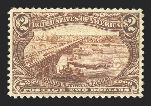 Cost of US Stamp Scott Cat. 293: 1898 US$2.00 Trans Mississippi Exposition. Spink Shreves Galleries, Jul 2012, Sale 140, Lot 204