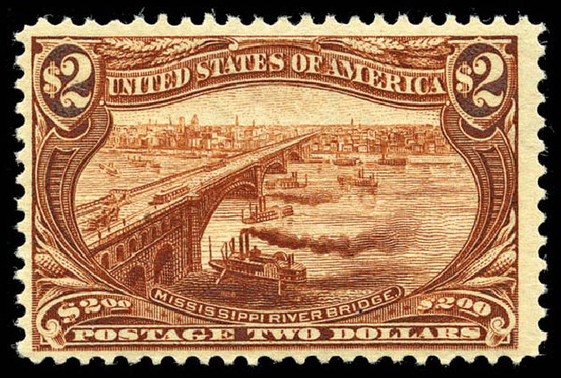 US Stamp Values Scott Cat. 293: US$2.00 1898 Trans Mississippi Exposition. Matthew Bennett International, Feb 2012, Sale 340, Lot 375