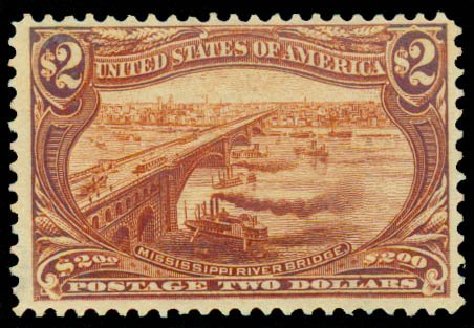 Prices of US Stamps Scott Catalogue # 293: US$2.00 1898 Trans Mississippi Exposition. Daniel Kelleher Auctions, Sep 2013, Sale 639, Lot 3385