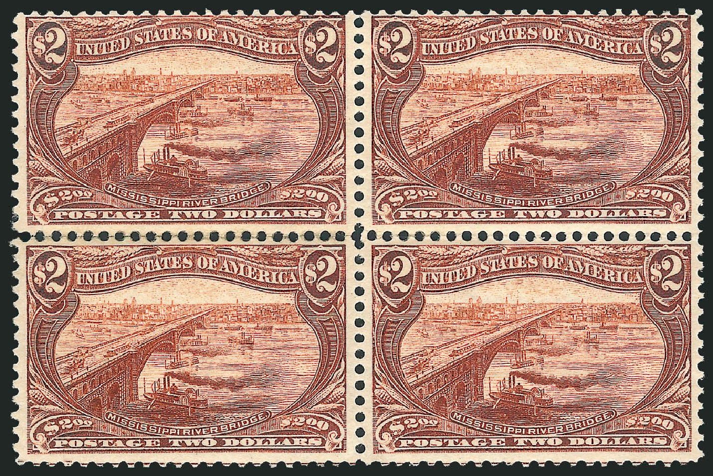 Cost of US Stamp Scott Cat. 293 - 1898 US$2.00 Trans Mississippi Exposition. Robert Siegel Auction Galleries, Mar 2013, Sale 1040, Lot 1615