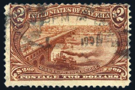 US Stamps Value Scott Cat. 293 - 1898 US$2.00 Trans Mississippi Exposition. Harmer-Schau Auction Galleries, Jul 2010, Sale 86, Lot 492