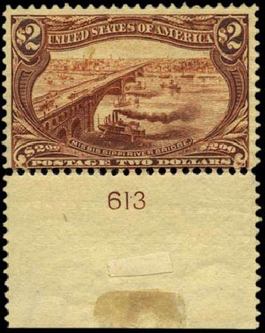 US Stamp Values Scott Catalog 293 - US$2.00 1898 Trans Mississippi Exposition. Harmer-Schau Auction Galleries, Feb 2012, Sale 92, Lot 1072