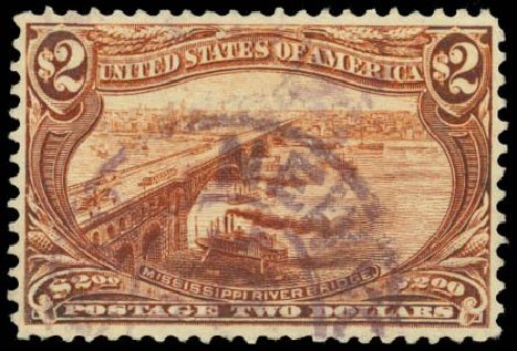 Costs of US Stamps Scott 293: US$2.00 1898 Trans Mississippi Exposition. Daniel Kelleher Auctions, May 2014, Sale 652, Lot 452