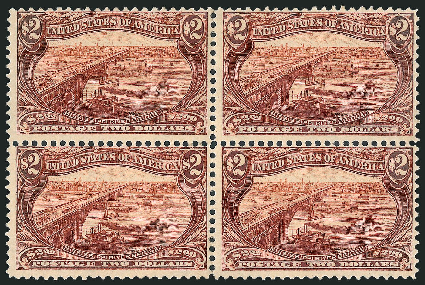 Costs of US Stamp Scott Cat. 293: US$2.00 1898 Trans Mississippi Exposition. Robert Siegel Auction Galleries, Oct 2011, Sale 1014, Lot 1682