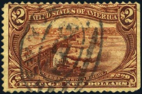 Cost of US Stamp Scott Catalog #293: US$2.00 1898 Trans Mississippi Exposition. Harmer-Schau Auction Galleries, May 2012, Sale 93, Lot 333