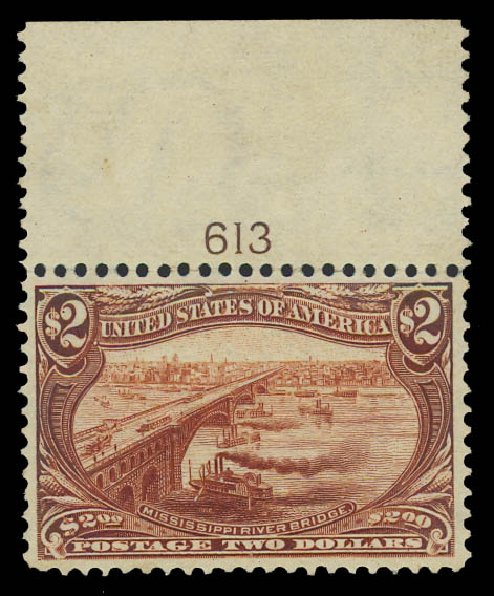 US Stamp Values Scott Cat. #293 - 1898 US$2.00 Trans Mississippi Exposition. Daniel Kelleher Auctions, Apr 2012, Sale 629, Lot 273