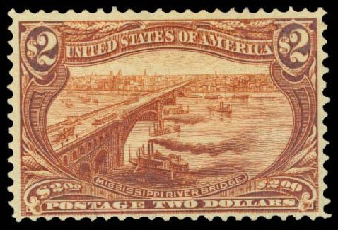 Costs of US Stamps Scott Cat. # 293: 1898 US$2.00 Trans Mississippi Exposition. Daniel Kelleher Auctions, Mar 2014, Sale 650, Lot 2613