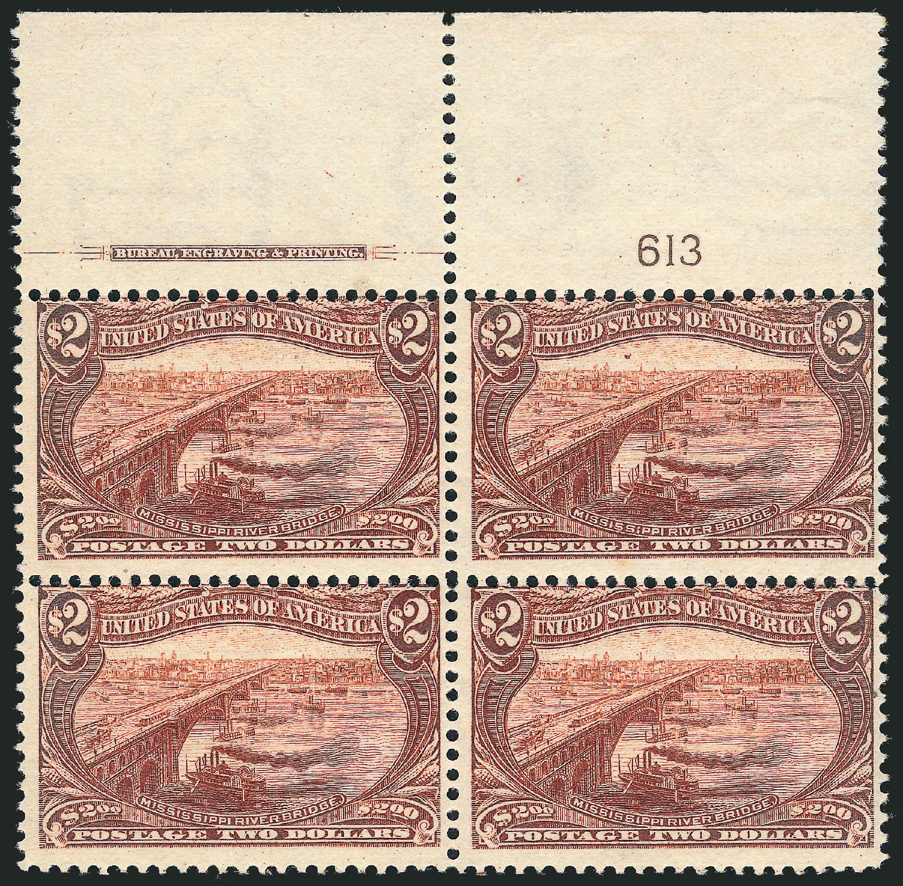 US Stamps Value Scott #293 - 1898 US$2.00 Trans Mississippi Exposition. Robert Siegel Auction Galleries, Oct 2008, Sale 963, Lot 913