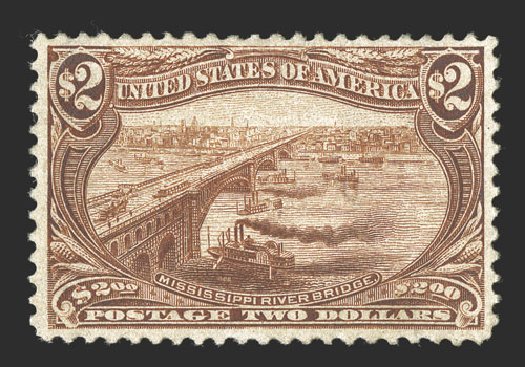 Value of US Stamps Scott Catalogue # 293: 1898 US$2.00 Trans Mississippi Exposition. Spink Shreves Galleries, Jul 2012, Sale 140, Lot 203