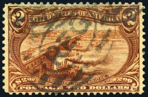 US Stamps Value Scott 293 - 1898 US$2.00 Trans Mississippi Exposition. Harmer-Schau Auction Galleries, Oct 2008, Sale 79, Lot 166