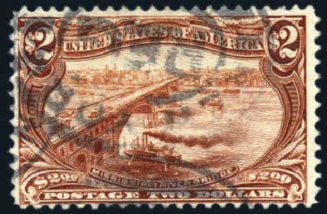 Price of US Stamp Scott Catalog 293 - 1898 US$2.00 Trans Mississippi Exposition. Harmer-Schau Auction Galleries, Feb 2009, Sale 80, Lot 1256