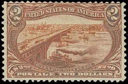 Costs of US Stamps Scott # 293: US$2.00 1898 Trans Mississippi Exposition. H.R. Harmer, Nov 2013, Sale 3004, Lot 1216