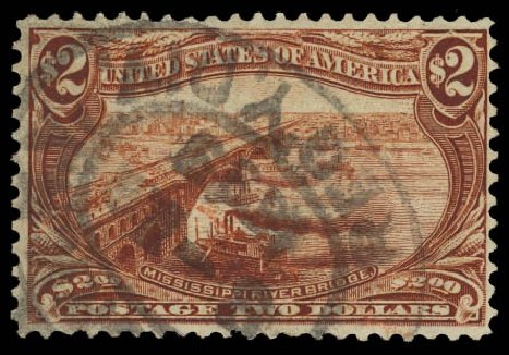 Price of US Stamps Scott #293: US$2.00 1898 Trans Mississippi Exposition. Daniel Kelleher Auctions, Jan 2012, Sale 628, Lot 416