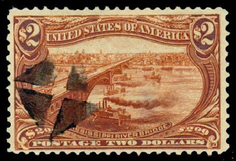 Value of US Stamps Scott Cat. # 293: 1898 US$2.00 Trans Mississippi Exposition. Daniel Kelleher Auctions, Sep 2013, Sale 639, Lot 3386