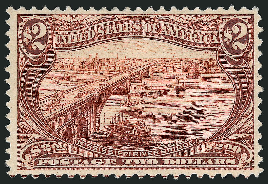 US Stamps Values Scott Catalogue #293 - 1898 US$2.00 Trans Mississippi Exposition. Robert Siegel Auction Galleries, Oct 2011, Sale 1014, Lot 1676