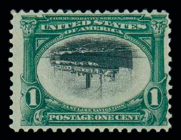 US Stamps Value Scott #294 - 1901 1c Pan American Exposition. Matthew Bennett International, Dec 2007, Sale 325, Lot 1868