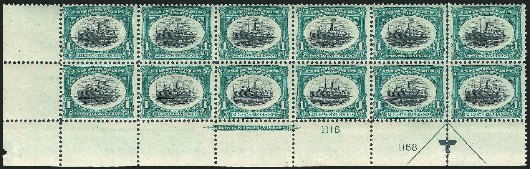 US Stamp Prices Scott Cat. 294 - 1901 1c Pan American Exposition. Robert Siegel Auction Galleries, Apr 2009, Sale 971, Lot 1248