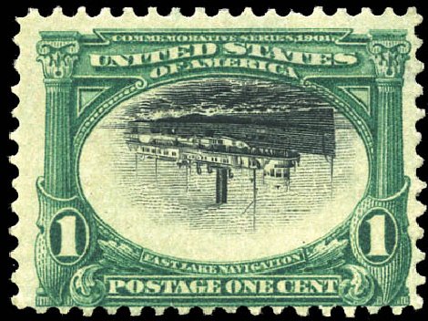 US Stamps Values Scott #294: 1c 1901 Pan American Exposition. Matthew Bennett International, Sep 2011, Sale 338, Lot 1909