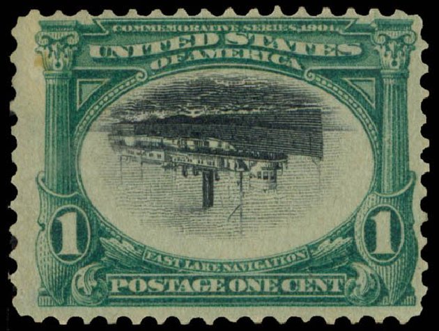Values of US Stamps Scott Catalogue #294: 1901 1c Pan American Exposition. Daniel Kelleher Auctions, Sep 2013, Sale 639, Lot 3399
