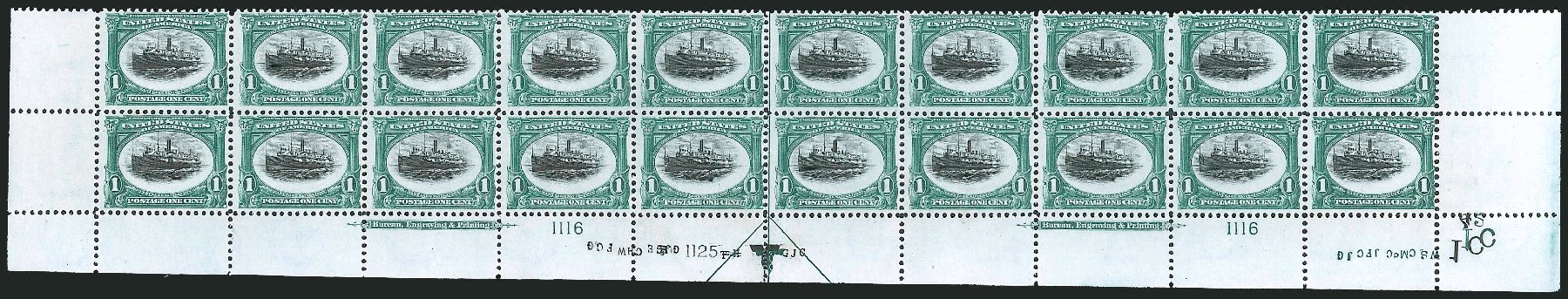 US Stamp Value Scott # 294: 1c 1901 Pan American Exposition. Robert Siegel Auction Galleries, Apr 2009, Sale 971, Lot 1259