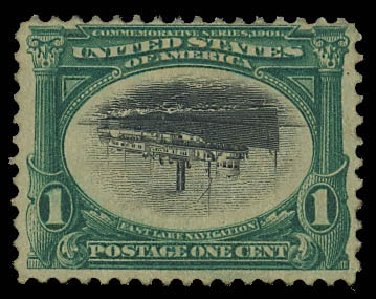 Value of US Stamp Scott #294 - 1901 1c Pan American Exposition. Daniel Kelleher Auctions, Aug 2012, Sale 631, Lot 1390