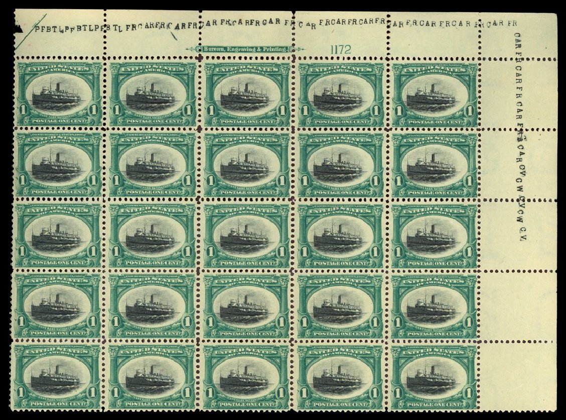 Prices of US Stamp Scott Catalog #294 - 1c 1901 Pan American Exposition. Daniel Kelleher Auctions, Dec 2013, Sale 640, Lot 270