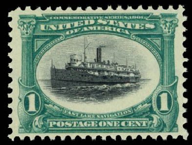 Values of US Stamps Scott Cat. # 294: 1901 1c Pan American Exposition. Daniel Kelleher Auctions, Sep 2014, Sale 655, Lot 370