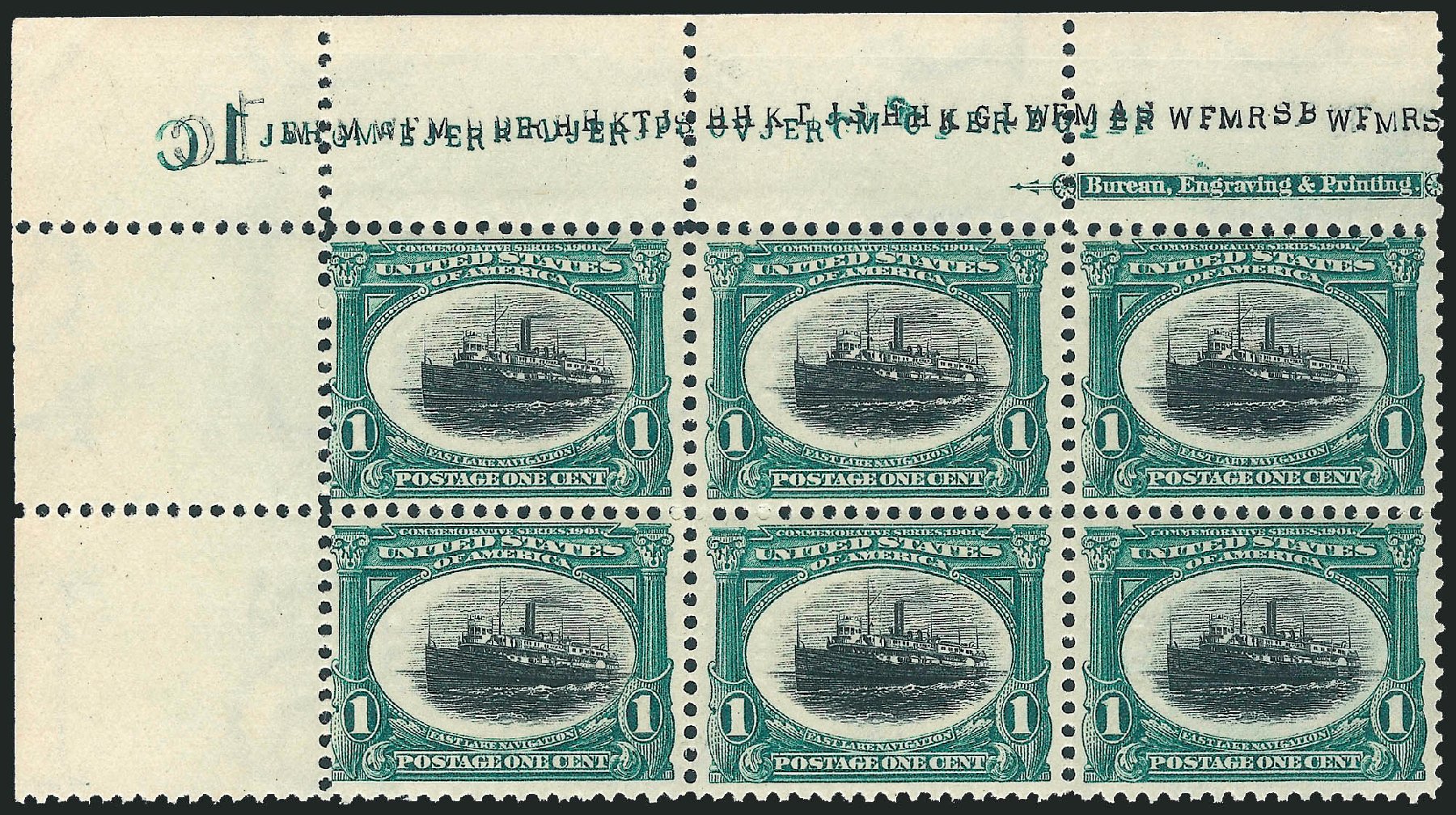 Costs of US Stamps Scott 294 - 1901 1c Pan American Exposition. Robert Siegel Auction Galleries, Dec 2011, Sale 1017, Lot 741