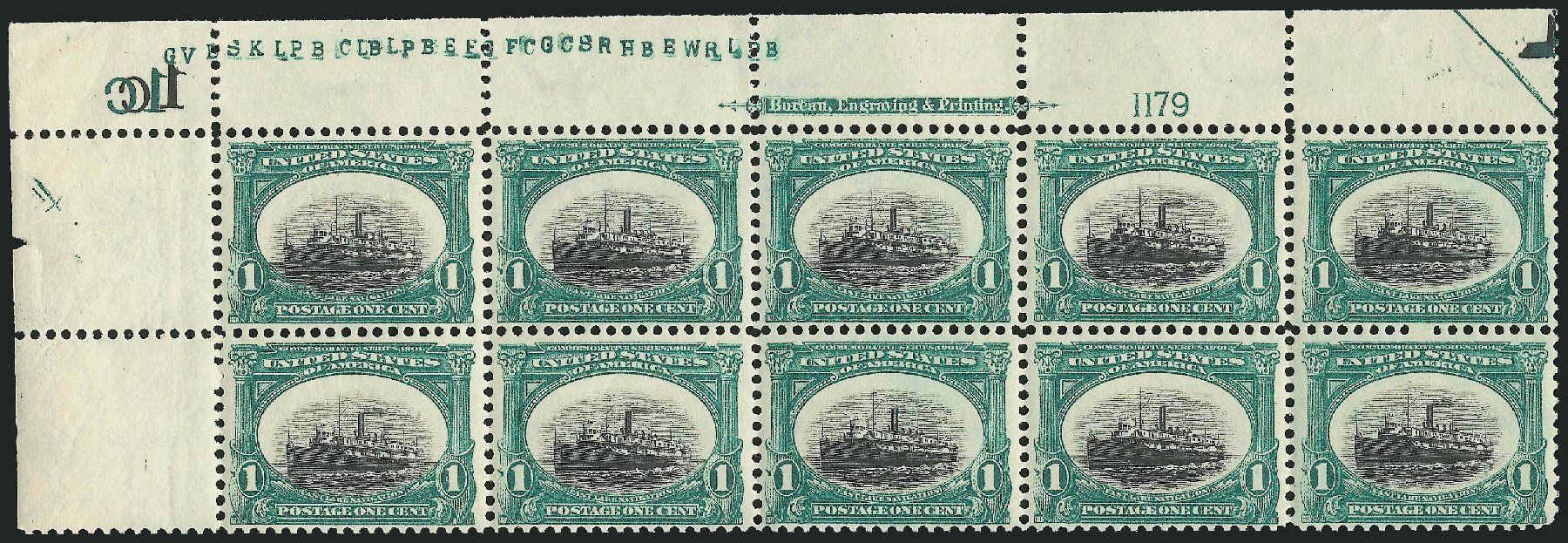 US Stamp Value Scott 294 - 1901 1c Pan American Exposition. Robert Siegel Auction Galleries, Mar 2013, Sale 1040, Lot 1621