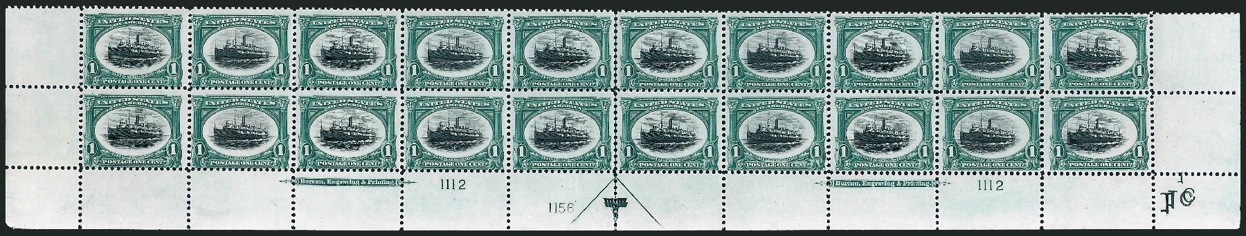 US Stamp Value Scott Catalog # 294: 1c 1901 Pan American Exposition. Robert Siegel Auction Galleries, Apr 2009, Sale 971, Lot 1271