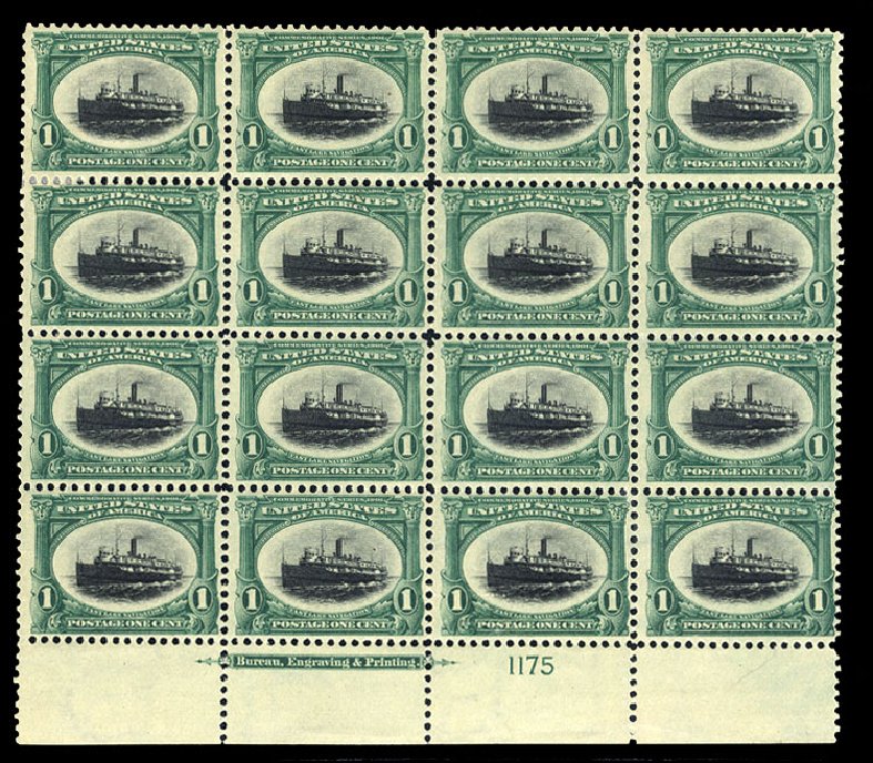 US Stamp Values Scott 294 - 1901 1c Pan American Exposition. Cherrystone Auctions, Jul 2010, Sale 201007, Lot 45