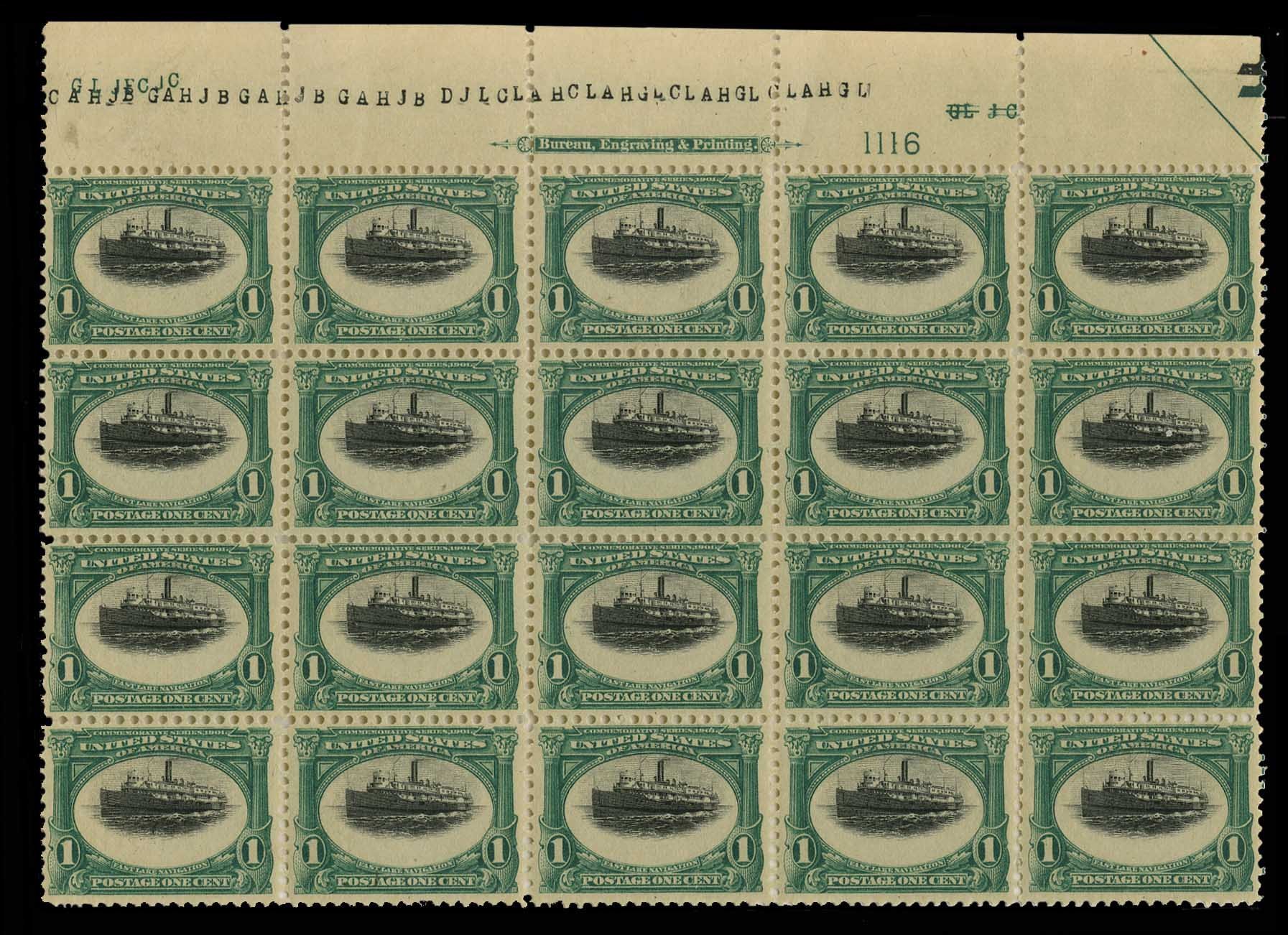 Price of US Stamp Scott Cat. #294: 1901 1c Pan American Exposition. H.R. Harmer, May 2014, Sale 3005, Lot 1225
