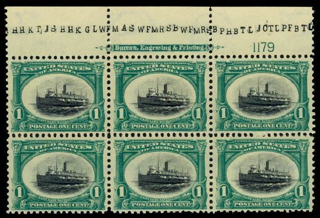 Values of US Stamps Scott # 294 - 1901 1c Pan American Exposition. Daniel Kelleher Auctions, May 2014, Sale 653, Lot 2395