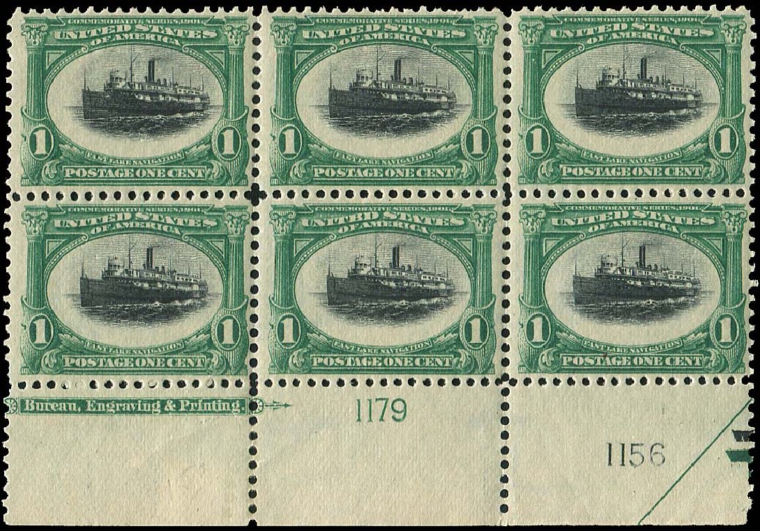 Values of US Stamp Scott Catalogue # 294: 1c 1901 Pan American Exposition. Regency-Superior, Aug 2015, Sale 112, Lot 1295