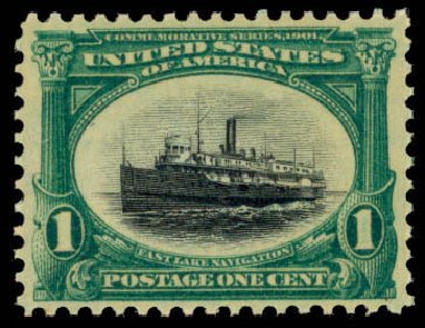 Value of US Stamps Scott Catalog # 294: 1c 1901 Pan American Exposition. Daniel Kelleher Auctions, Mar 2013, Sale 635, Lot 412