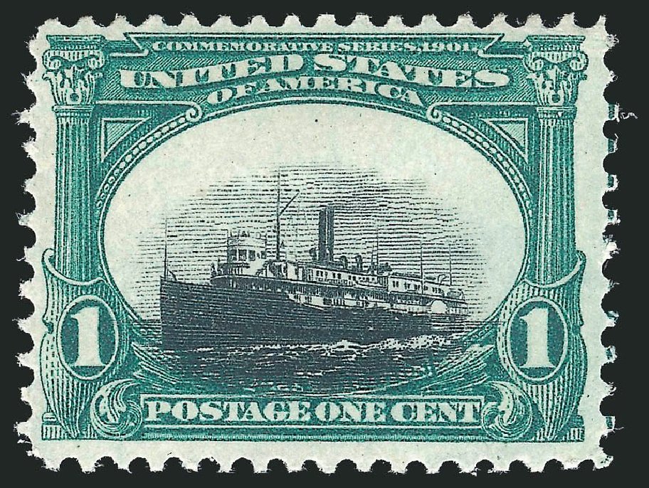 Prices of US Stamp Scott Catalog 294: 1c 1901 Pan American Exposition. Robert Siegel Auction Galleries, Apr 2014, Sale 1068, Lot 212
