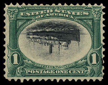 US Stamp Values Scott Catalog # 294 - 1c 1901 Pan American Exposition. Cherrystone Auctions, Jun 2009, Sale 200906, Lot 146