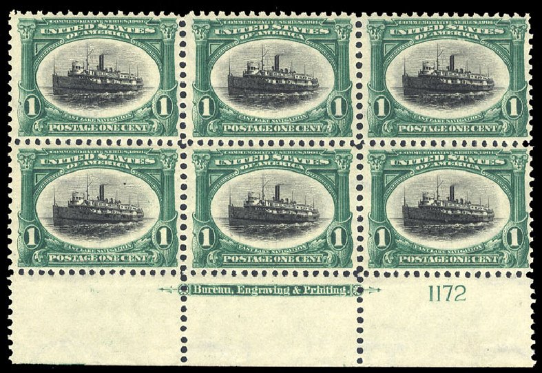 US Stamps Values Scott #294 - 1901 1c Pan American Exposition. Cherrystone Auctions, Sep 2014, Sale 201409, Lot 46