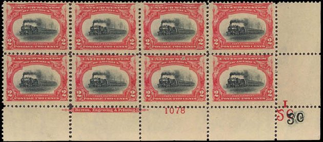 US Stamps Prices Scott Catalogue 295 - 1901 2c Pan American Exposition. Daniel Kelleher Auctions, Aug 2012, Sale 631, Lot 1039