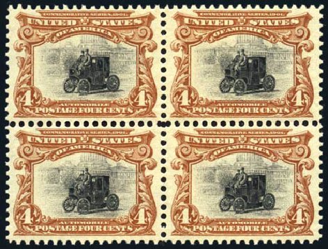 US Stamps Value Scott Cat. 296: 4c 1901 Pan American Exposition. Harmer-Schau Auction Galleries, Feb 2010, Sale 84, Lot 1507