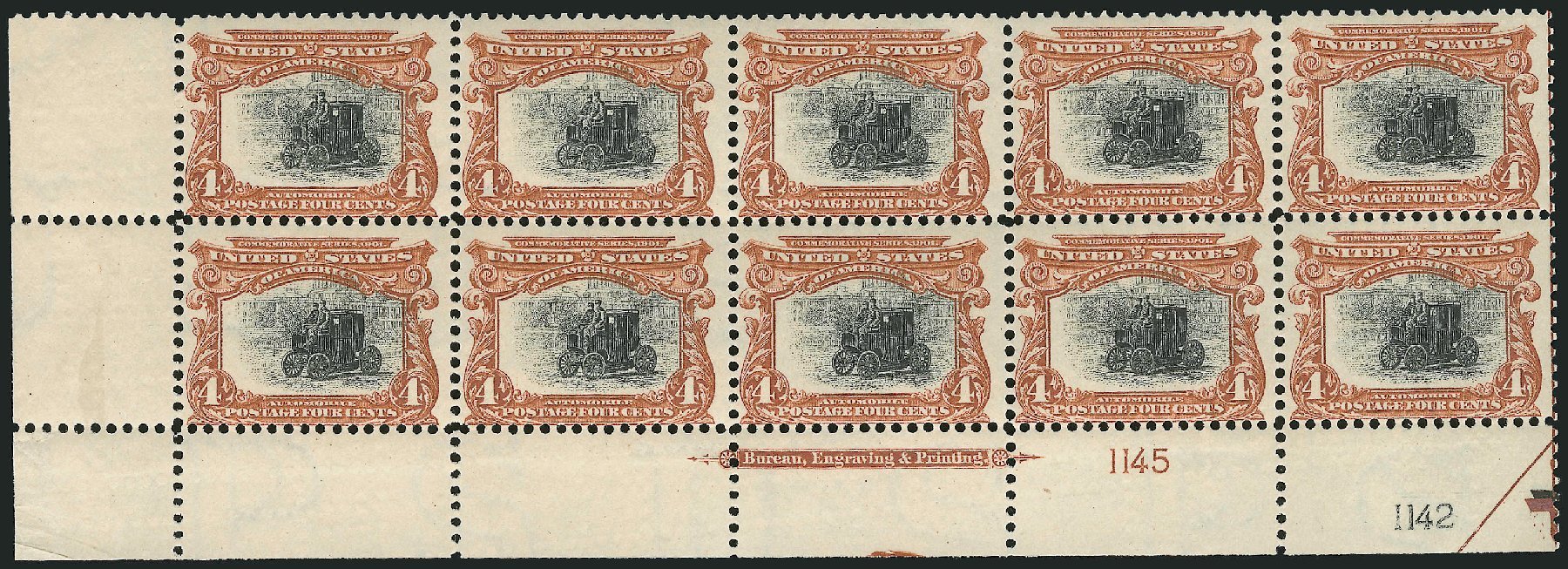 Cost of US Stamps Scott Catalogue #296: 4c 1901 Pan American Exposition. Robert Siegel Auction Galleries, Nov 2014, Sale 1084, Lot 3677