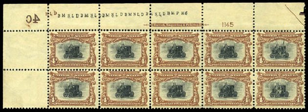Value of US Stamps Scott Catalog 296 - 4c 1901 Pan American Exposition. Matthew Bennett International, May 2014, Sale 350, Lot 438